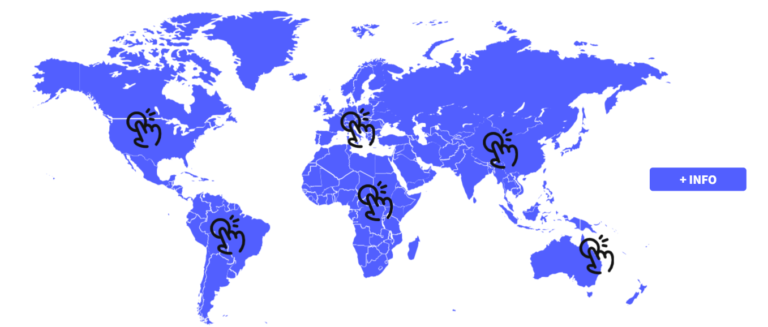 Mapa interactivo por continentes.